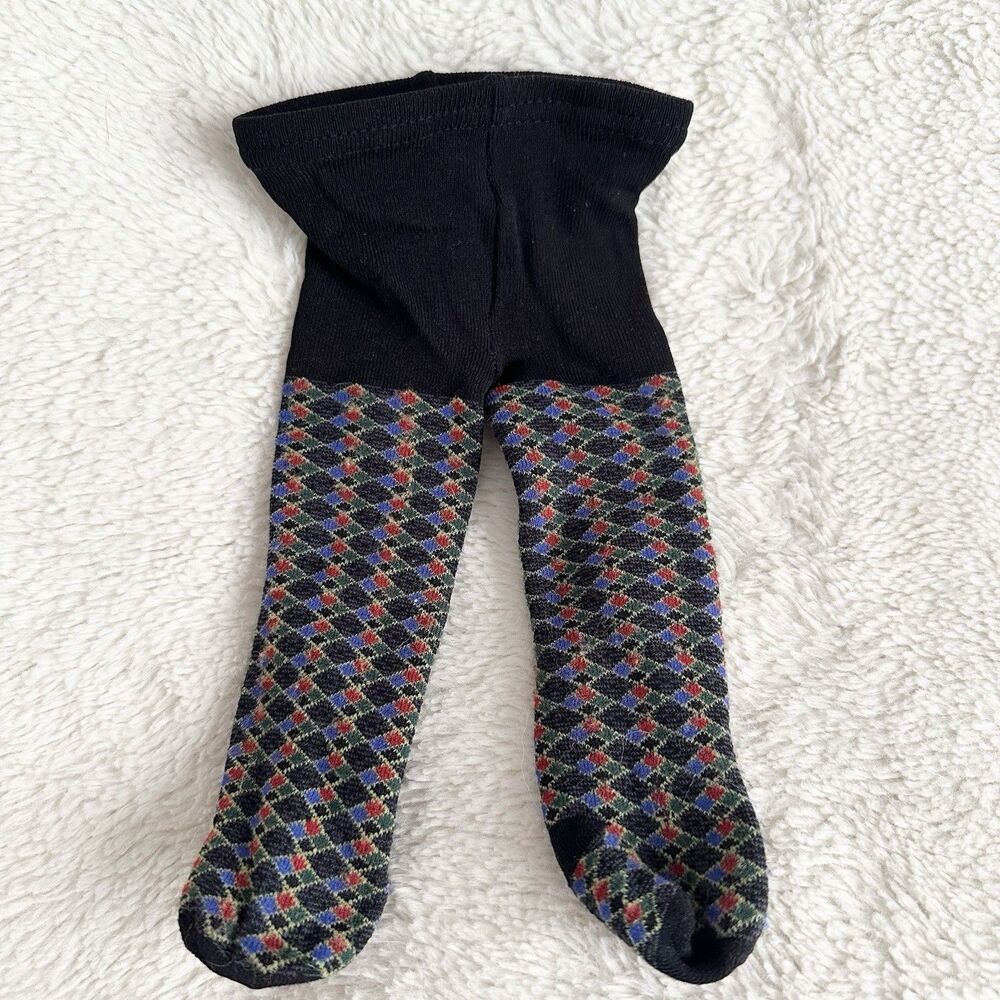Vintage Pleasant Company American Girl Today Red Vinyl Jumper Argyle Tights